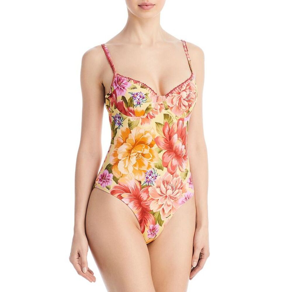 FARM Rio Womens Lia  Pink Printed Polyester One-Piece Swimsuit NWT